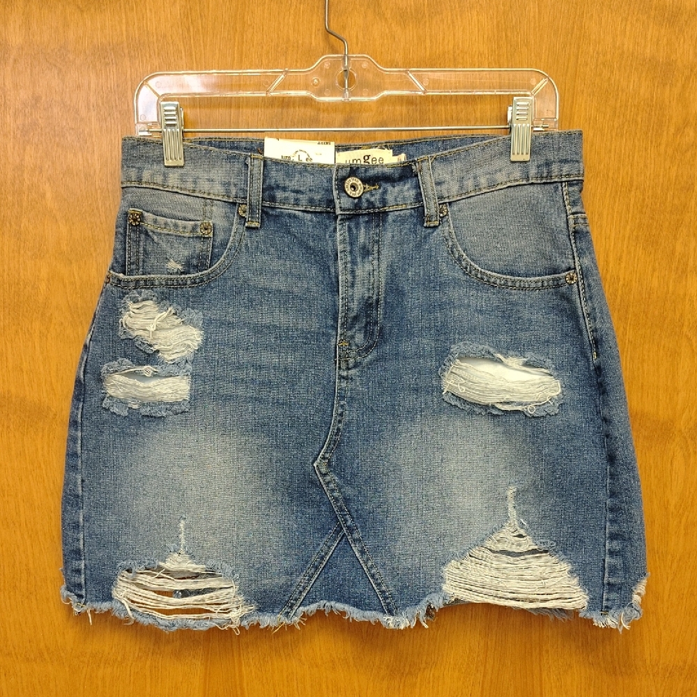 Umgee Distressed Denim Skirt